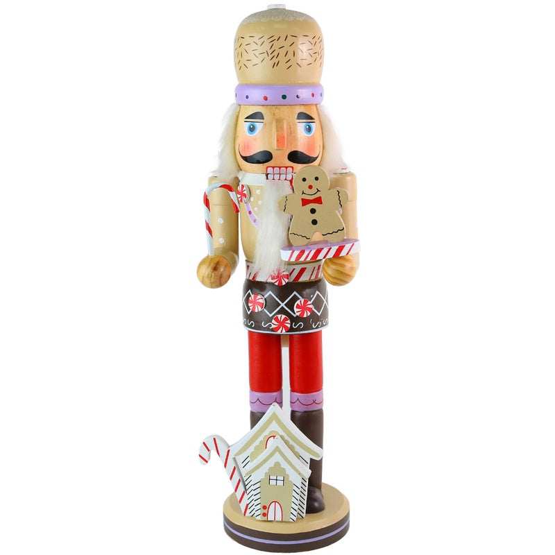 Ornativity Gingerbread Chef Nutcracker - Wooden Ginger Bread Man Cookie Theme Baker Christmas Nutcracker Xmas Figure Holiday Decoration 14" - Image 2